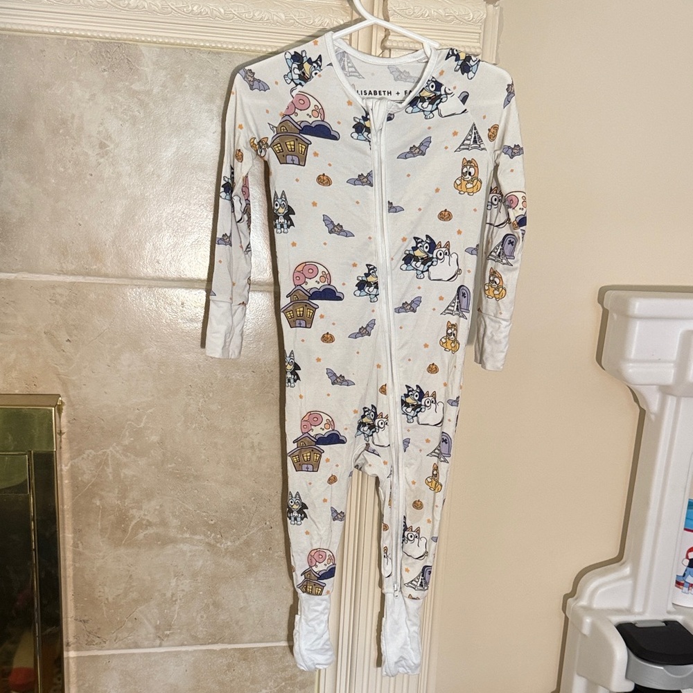 Elisabeth + Faith Bluey Halloween footed PJ’s